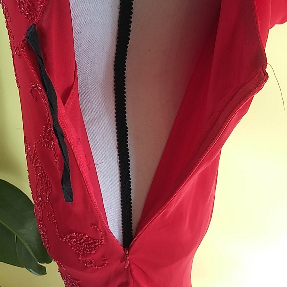 CICCI Women Red Gown With Beads Size XL - Picture 10 of 14